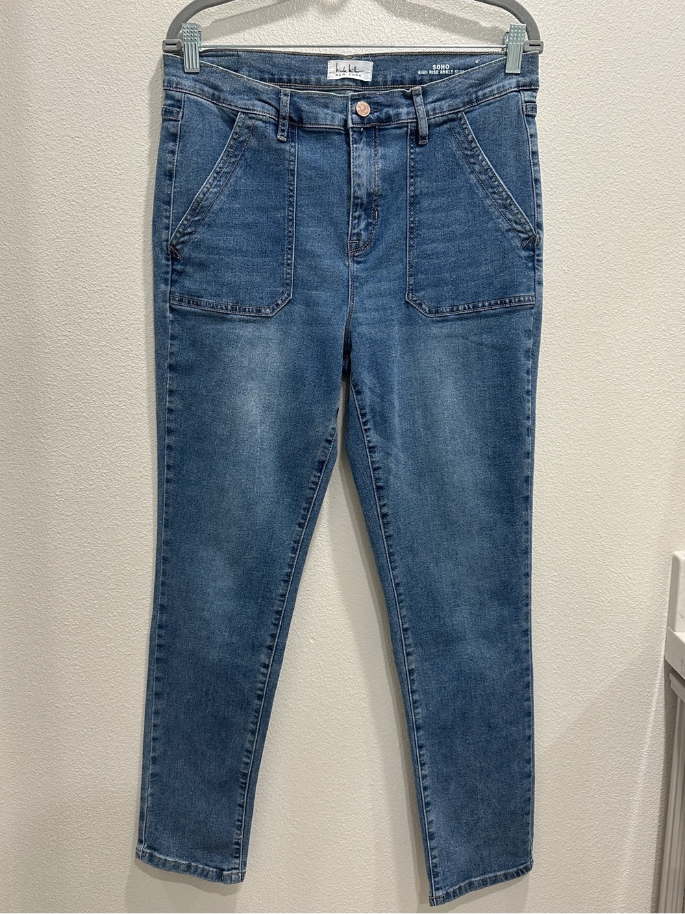 Nicole Miller Women's Skinny Jeans in Medium Blue Denim